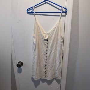 Tan button down mini dress